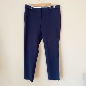 Brooks Brothers Navy Cotton Blend Straight Leg Pants - 14